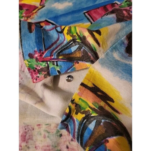 Vintage Silver Threads Womens Size L Novelty Tunic Top Beach Theamed Multi USA - Picture 6 of 11